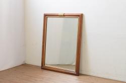 イタリアビンテージ　ゴールドの縁取りがアクセントのウォールミラー(壁掛け鏡、ヴィンテージ)(R-068837)