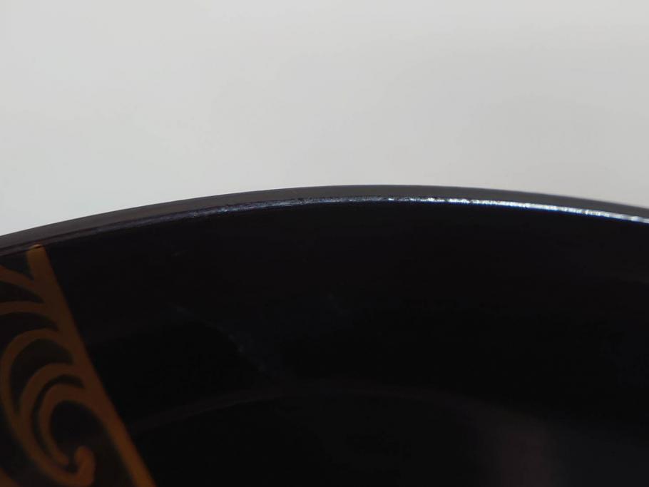 明治〜大正　輪島塗　木製漆器　紅葉の蒔絵が食卓のアクセントになる吸物椀8客セット(もみじ、モミジ、黒漆、お椀、和食器)(R-071738)