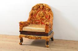 イギリスアンティーク　バーチ材　細やかな装飾がエレガントで美しい2人掛けソファ(セティ、ベンチ、長椅子、二人掛けソファ)(R-054518)