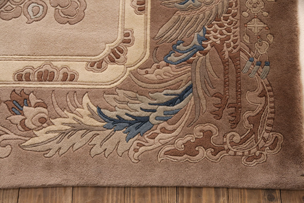 中古　中国段通　120段　アジアンテイストの空間づくりにおすすめのウール製マット(ラグ、絨毯、カーペット)(定価約65万円)(R-051348)