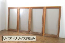 アンティーク建具　大きなガラス窓が付いたノスタルジックな木製ドア1枚(扉)(R-056470)