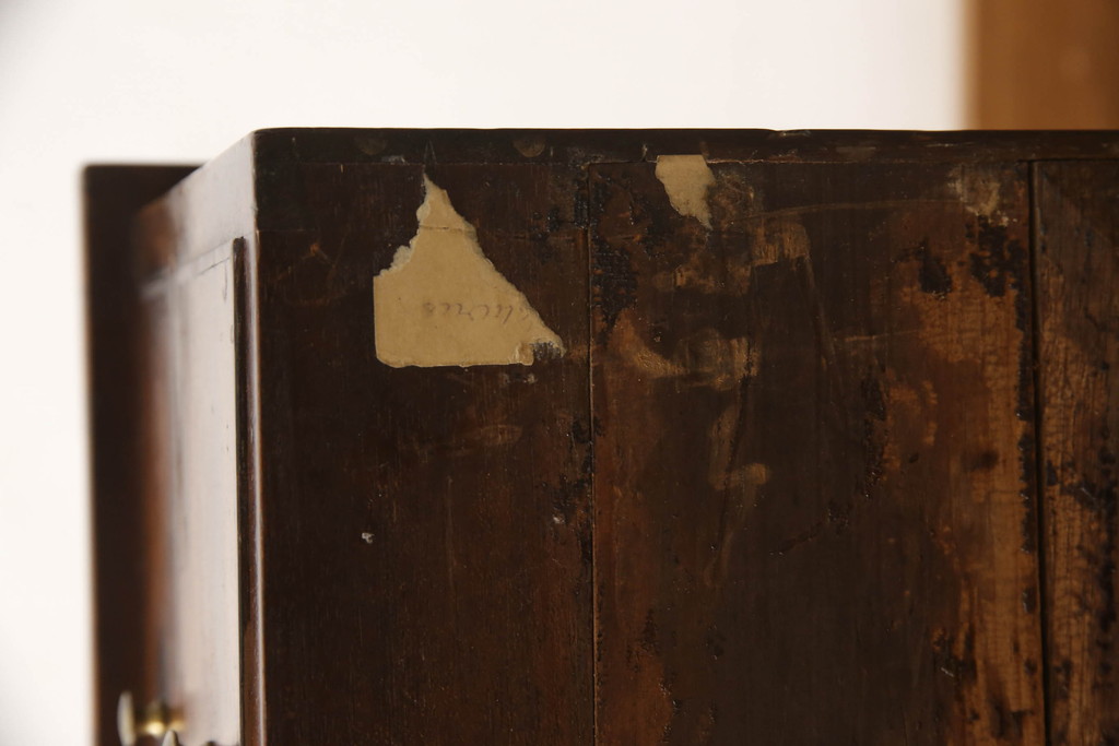 イギリスアンティーク　マホガニー材　古い靴職人のワークボックス(サイドテーブル、サイドキャビネット、コンソールテーブル)(R-063336)
