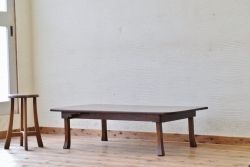 アンティーク家具　アンティーク一枚板の大きな角型ちゃぶ台