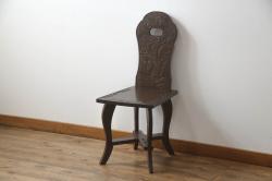 中古　美品　IDC大塚家具取り扱い　イタリア　Poltrona Frau(ポルトローナフラウ)　レプリ　シルエットが可愛らしい、品のある華やかな空間を演出してくれる本革オットマン(レザー、スツール、椅子)(R-059419)
