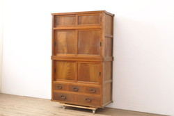 アンティーク家具　古い木製　和製アンティーク　変わり型の本棚