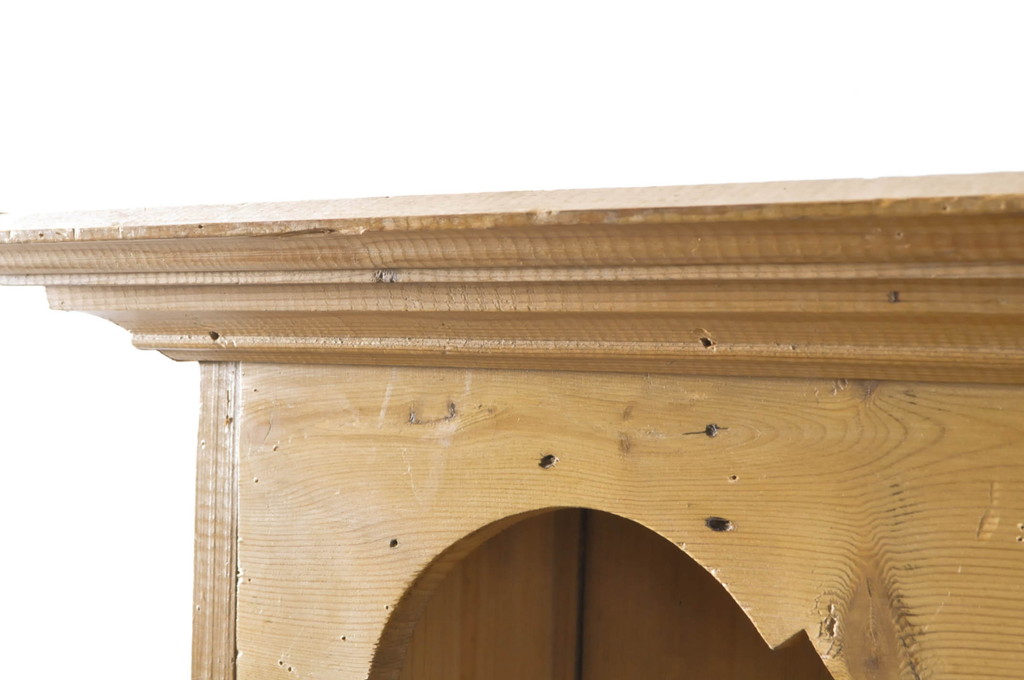 フランスアンティーク　オールドパイン材　カントリーインテリアにおすすめのカップボード(食器棚、戸棚、収納棚、キャビネット)(R-064217)
