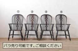 中古　伝統工芸　華やかさが際立つ軽井沢彫りのダイニングチェア(3)