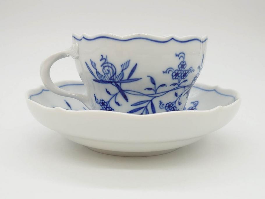 ドイツ　マイセン　Meissen　ブルーオニオン　美しい意匠が上品な雰囲気を高めるカップ&ソーサー2客セット(洋食器、C&S)(R-072288)