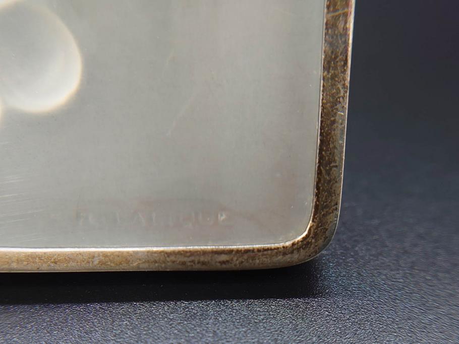 アンティーク　1920年代　レア　ルネ・ラリック(R.LALIQUE)　マスカット(葡萄)　珍しいデザインながらも取り入れやすいメニューホルダー(メニュー立て、メニュースタンド、ガラス、ギャルリーオルフェ(GALERIE ORPHEE)、案内、看板、箱付き)(R-072304)