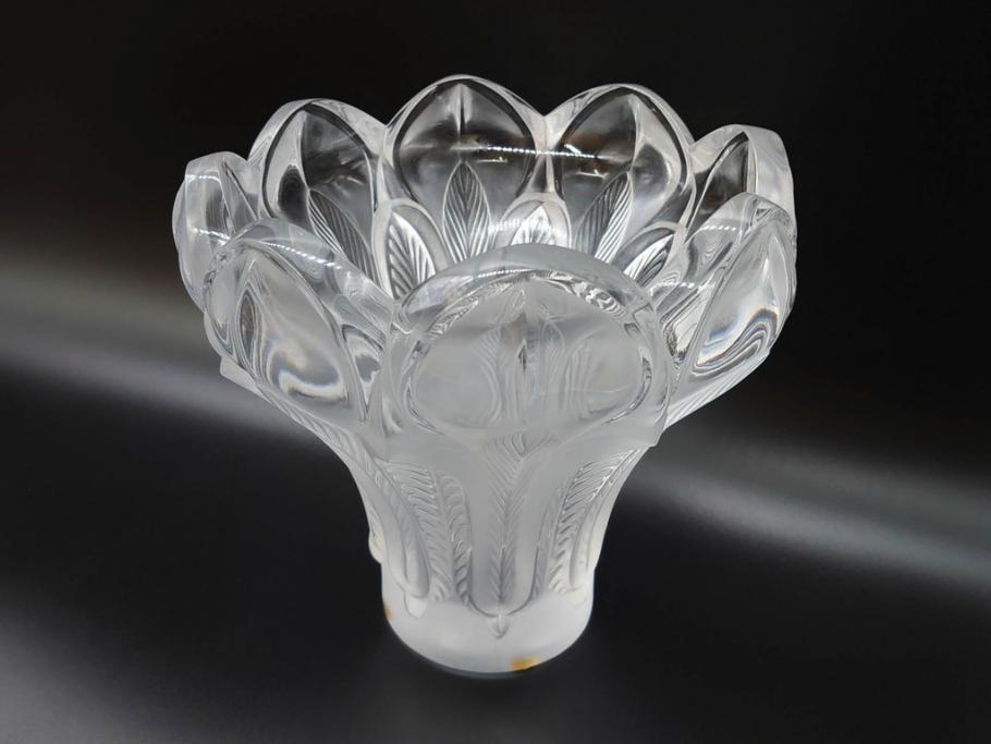 フランス LALIQUE(ラリック) クリスタルガラス 花のようなデザインが美しいフラワーベース(花瓶、花入、花器)(R-072307) |  ラフジュ工房