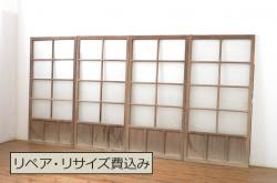 【H様ご成約済み・ご決済用】昭和レトロ　特大　色ガラス入り!教会で使われていたガラス引き戸(ガラス戸)2枚セット