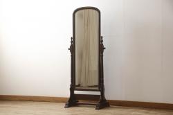 中古　美品　松本民芸家具　丸みのある優しいデザインの姿見(ミラー、鏡)(R-058904)