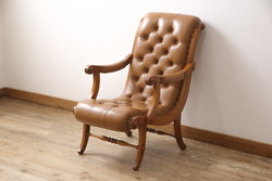 中古　美品　横浜ダニエル(daniel)　クラシカルな佇まいが魅力的なブーツワイドアームチェア(定価約41万円)(ラウンジチェア、1人掛けソファ、椅子)(R-053856)