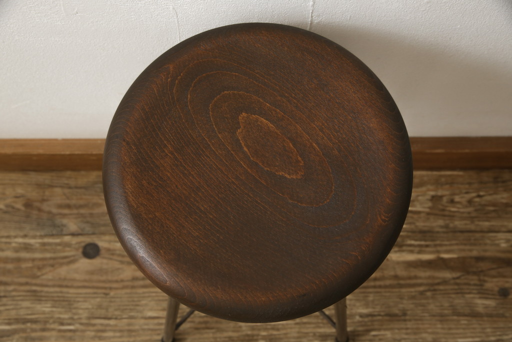 ラフジュ工房オリジナル　シンプルで馴染みやすいスツール(椅子、イス、板座チェア)(R-059693)