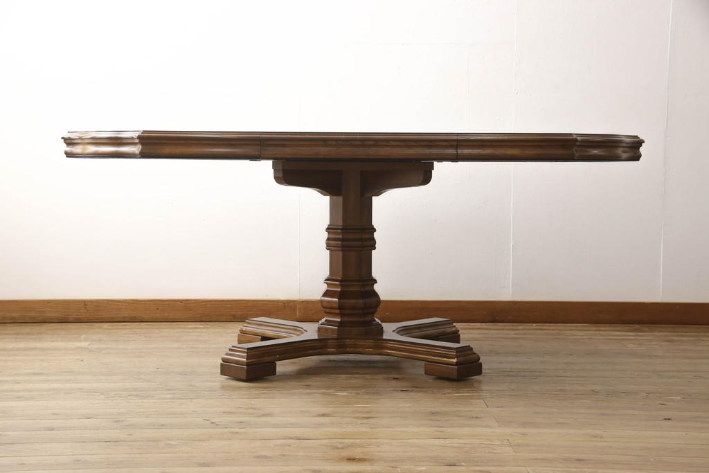 中古　美品　DREXEL HERITAGE(ドレクセルヘリテイジ)　Grand Villa(グランドヴィラ)　上品なデザインのダイニングテーブル(エクステンションテーブル、拡張式テーブル、食卓、2人掛け、4人掛け、6人掛け)(定価約60万円)(R-064375)