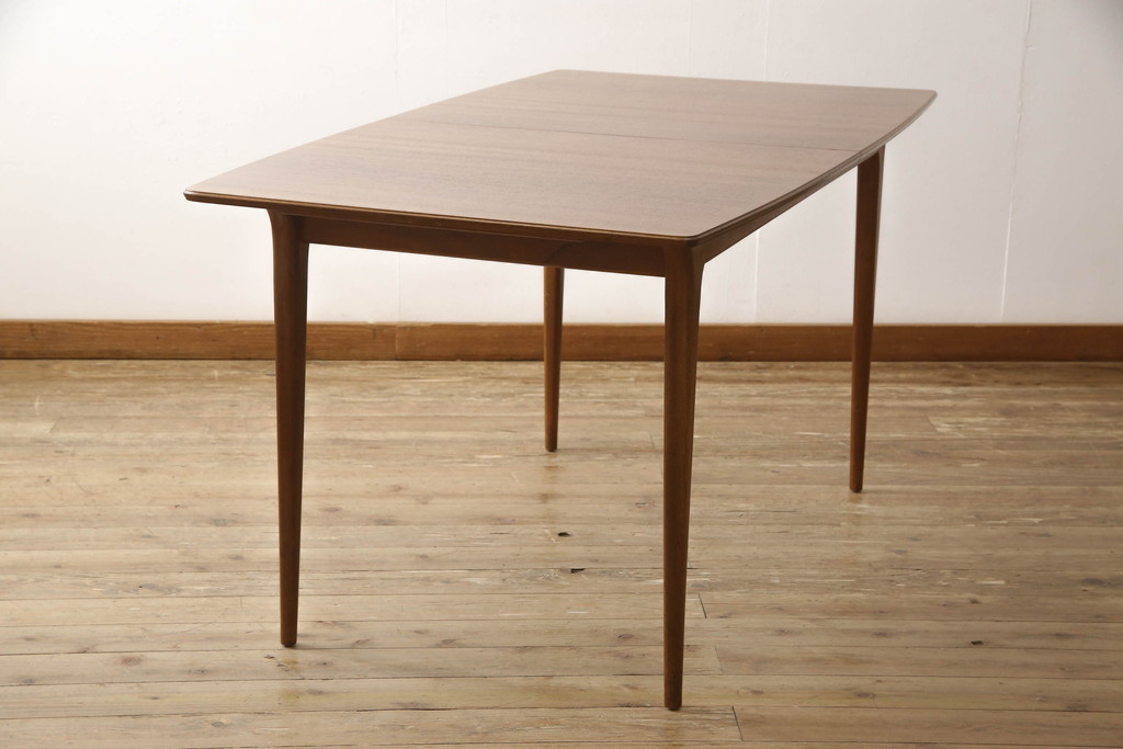 ビンテージ家具　A.H McINTOSH(マッキントッシュ)　チーク材　シンプルで洗練された佇まいのエクステンションテーブル(ダイニングテーブル、4人掛け、6人掛け、ヴィンテージ)(R-063248)
