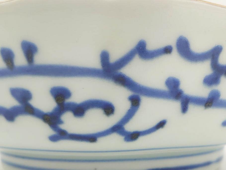 江戸期　伊万里　染付　金彩　山水図　約15cm　4.9寸　上質な和の雰囲気を醸し出すなます皿3枚セット(中皿、和皿、和食器、四寸九分)(R-073119)