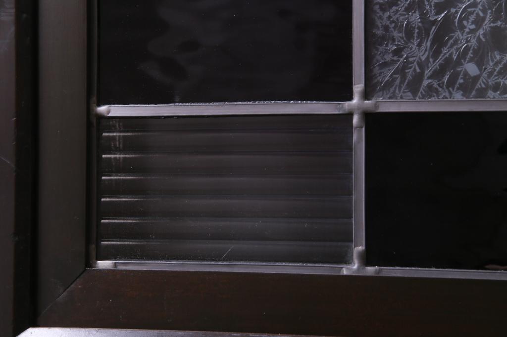 【セミオーダー家具実例】明治期のガラス帯戸2枚をリメイク!色ガラス、モールガラス、結霜ガラスを使用したラフジュ工房オリジナルのステンドグラスを組み入れました。(引き戸、板戸、ガラス戸、建具)