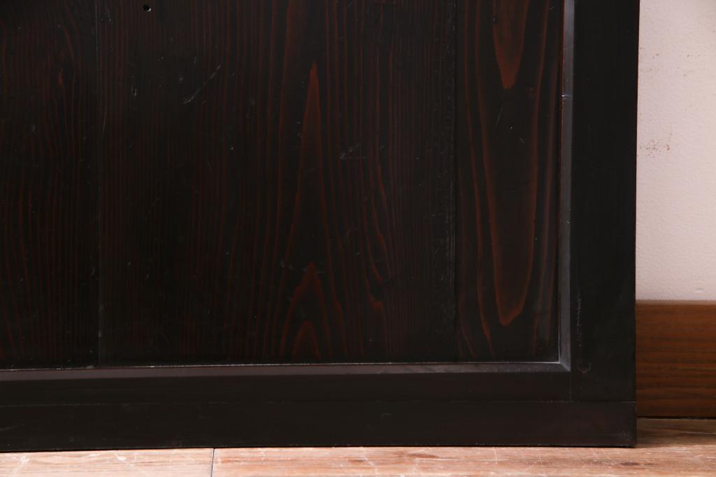 【セミオーダー家具実例】明治期のガラス帯戸2枚をリメイク!色ガラス、モールガラス、結霜ガラスを使用したラフジュ工房オリジナルのステンドグラスを組み入れました。(引き戸、板戸、ガラス戸、建具)