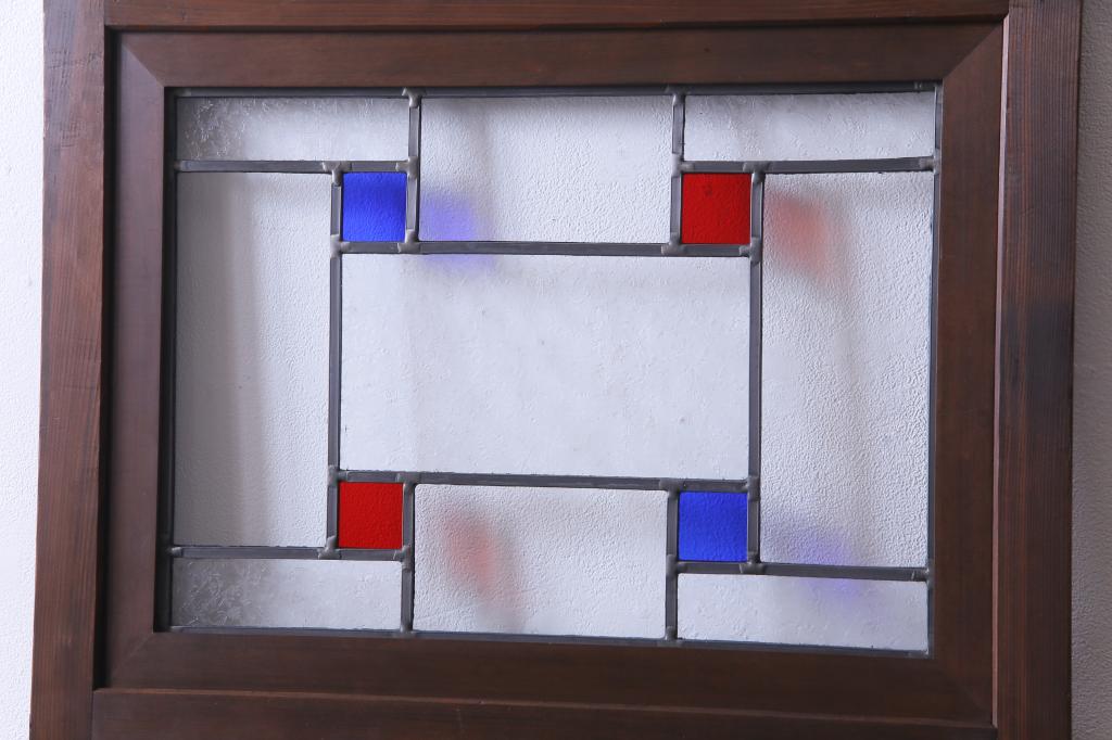 【セミオーダー家具実例】昭和初期の引き戸をリメイク!色ガラス、結霜ガラス、クリアガラスを使用したラフジュ工房オリジナルのステンドグラスを組み入れました。(ガラス戸、建具)