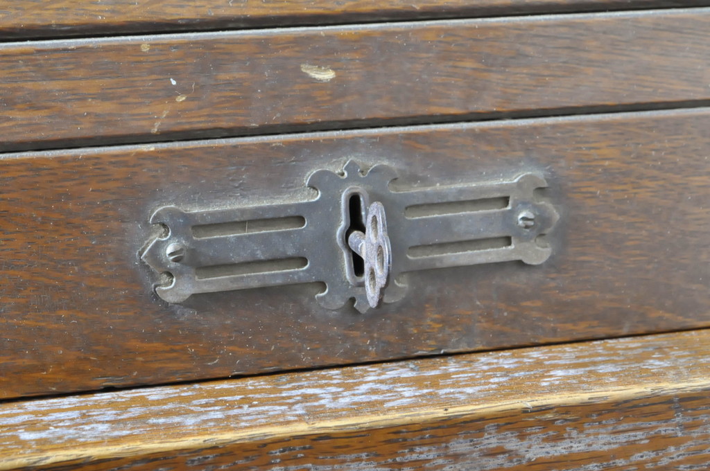 和製アンティーク　古い洋館で使われていた栓材製のロールトップデスク(両袖デスク、片袖デスク、ワークデスク、蛇腹机、在宅用、在宅ワーク用)(R-065165)
