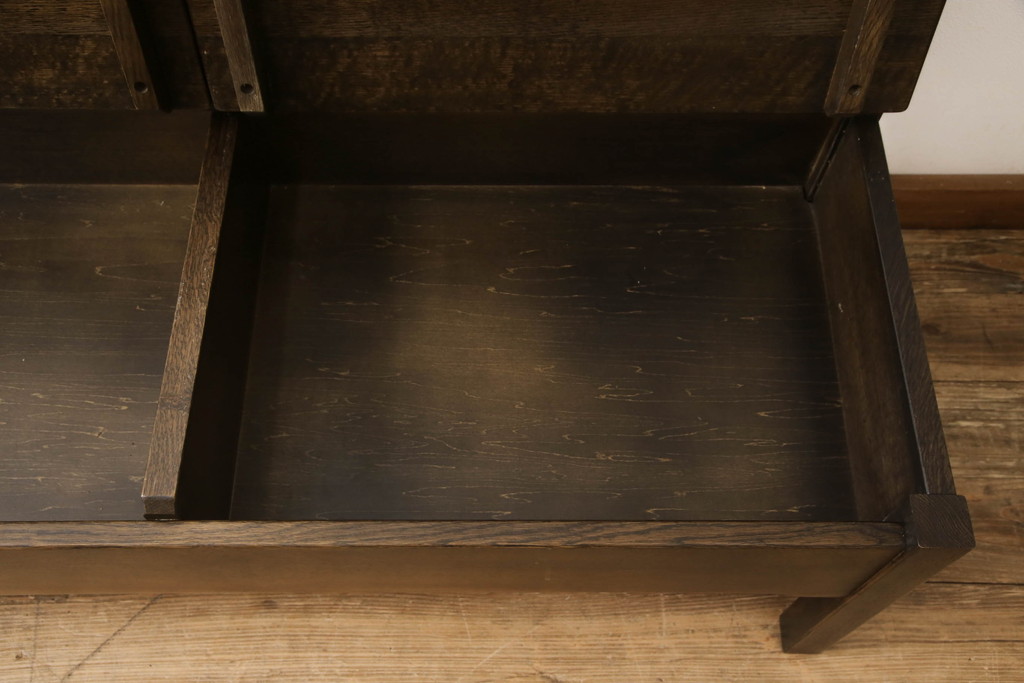 中古　オーク材　柏木工(KASHIWA)　WILDERNESS(ウィルダネス)　木の温かみを感じられる2人掛けベンチ(定価約14万円)(長椅子、板座チェア)(R-058826)