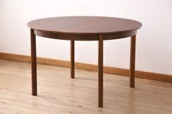 アメリカヴィンテージ　スタイリッシュな丸型エクステンションテーブル(ダイニングテーブル、円形テーブル、ビンテージ)(R-049937)