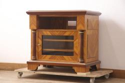 アンティーク家具　北欧家具　チーク材製　珍しいデザインのテレフォンベンチ(サイドテーブル、花台)