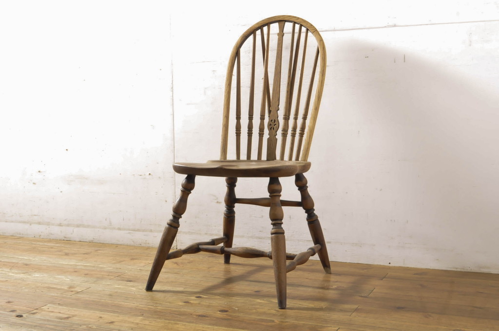 英国アンティーク木製キッチンチェア/ダイニングイス/おしゃれ椅子(79-54)1940年代エルム材