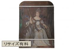 アンティーク建具　大正ロマン 古い洋館の鏡板欅(ケヤキ)材製ドア1枚(扉、木製扉、玄関ドア)(R-062977)