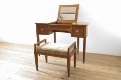 アンティーク家具　昭和中期　ナラ材　柔らかな雰囲気でかわいらしいドクターチェア(回転椅子)(R-044876)