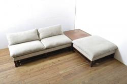 中古　カリモク家具(karimoku)　domani(ドマーニ)　Louis(ルイ)XVシリーズ　シェーズロング　流れる曲線が優雅なカウチソファ(二人掛け、2P、長椅子)(R-061635)