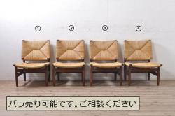 和製アンティーク　ナラ材　クラシカルな雰囲気を醸し出す彫刻入りアームチェア(ダイニングチェア、椅子、イス)(R-061001)