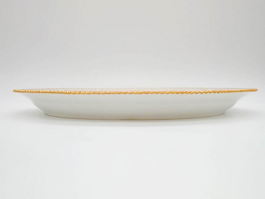 デンマーク　ROYAL COPENHAGEN(ロイヤルコペンハーゲン)　最高峰コレクション　フローラダニカ　プラター　優美なデザインが上品な印象を放つオーバルプレート(楕円プレート、大皿、洋食器)(R-073772)