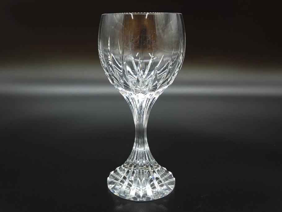 フランス　Baccarat　バカラ　マッセナ　繊細なカットが華やかな空間を演出するワイングラス3客セット(フルレッドクリスタルガラス)(R-073821)
