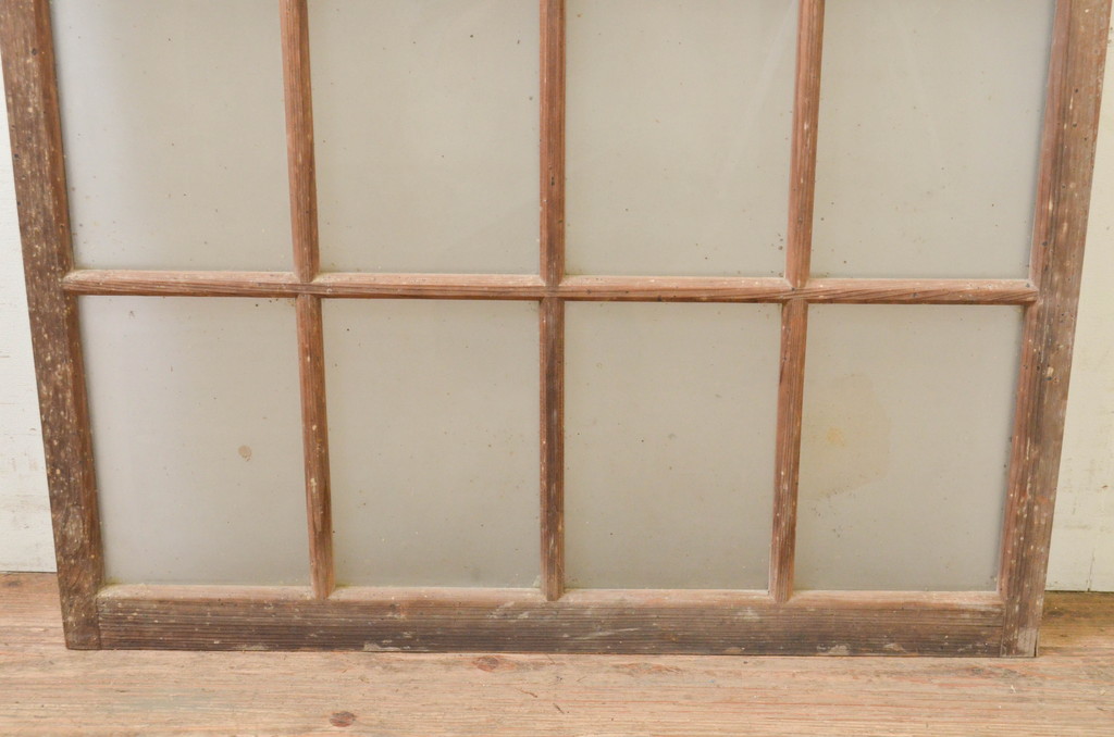 アンティーク建具　レトロな空間作りにおすすめなガラス窓1枚(ガラス扉、嵌め殺し、FIX窓、フィックス)(R-071265)