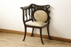 イギリスアンティーク　店舗什器にもおすすめ!　透かし彫りのラウンジチェア(椅子、イス、サロンチェア)(R-057561)