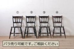 和製ビンテージ　カリモク家具(karimoku)　エレガントなデザインが格調高い雰囲気を醸し出すチェア2脚セット(ダイニングチェア、椅子)(R-048429)