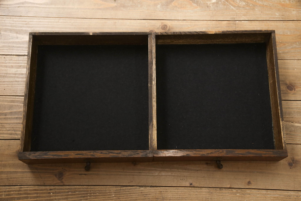 イギリスアンティーク　オーク材　両面引き出し付きのバタフライサイドテーブル(バタフライテーブル、ドロップリーフテーブル、作業台)(R-065953)
