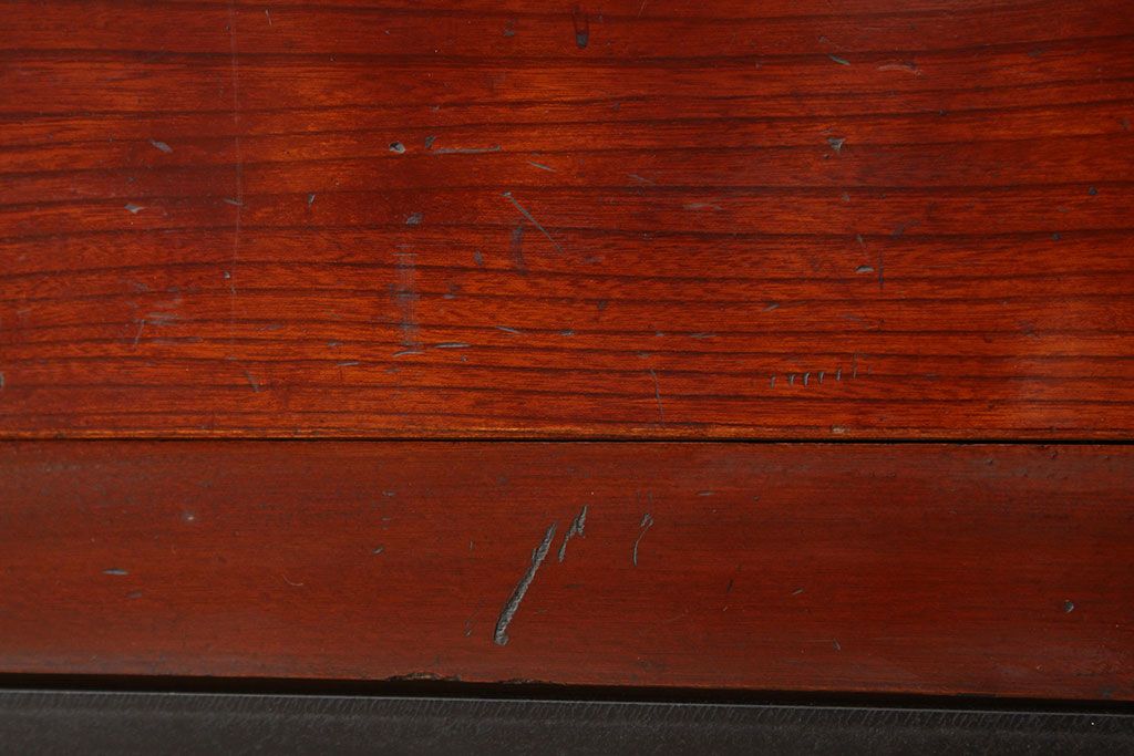 アンティーク家具　アンティーク　前欅アイアンスタンド付き2杯ローチェスト(鉄脚、引き出し、箪笥)