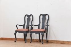ヴィンテージ家具　アメリカビンテージ　リペイントアームチェア2脚セット(椅子)
