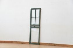 アンティーク建具　古い木味のガラス窓2枚セット(引き戸、ガラス戸)(R-065264)