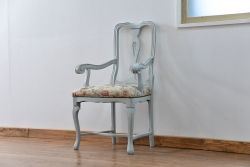 ヴィンテージ家具　海外ビンテージ　アンティークペイント仕上げ　かわいいアームチェア(1)(椅子、イス)