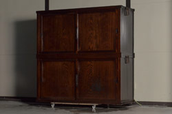 ラフジュ工房オリジナル　古建具リメイク　レーザー組子デザイン　レトロな空間を演出するテレビボード(テレビ台、サイドボード、収納棚、戸棚、リビングボード)(R-071827)