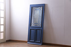 ヴィンテージ建具　イギリスビンテージ　ステンドグラスがおしゃれな木製ドア(扉、建具)(R-037942)