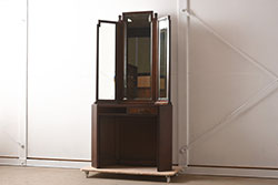 ヴィンテージ家具　シックなデザインがモダンな印象を与える三面鏡ドレッサー(鏡台、ビンテージ)(R-039881)