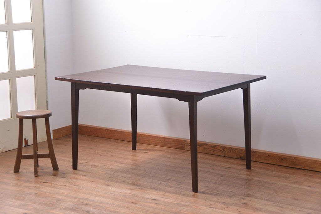 レトロ家具 昭和レトロ シンプルなダイニングテーブル(机、作業台 