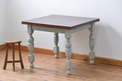 アンティーク家具　イギリスアンティーク ペンキのはげたかわいいドローリーフテーブル(エクステンションテーブル)
