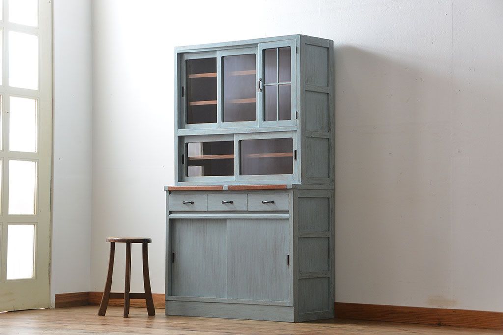 昭和レトロ　昭和家具　食器棚　キッチンボード