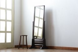 アンティーク雑貨　中古　北海道民芸家具　シンプルでシックな姿見(縦型鏡)